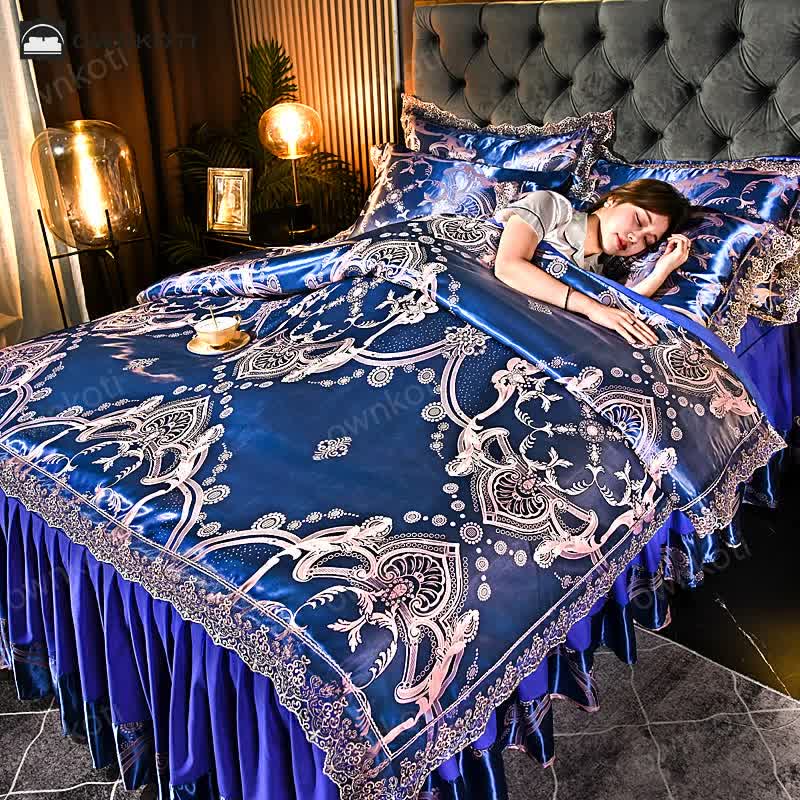 Satin Elegant Bed Skirt Bedding Set (4PCS)