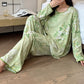 Plus Size Cotton Silk Floral Pajama Set