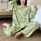 Plus Size Cotton Silk Floral Pajama Set