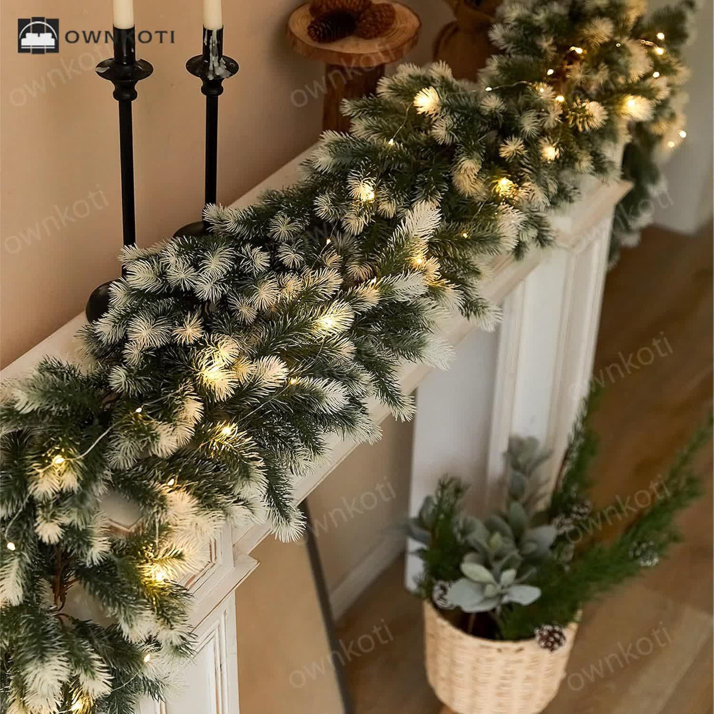 Christmas Gradient Garland Pine Needles Decor