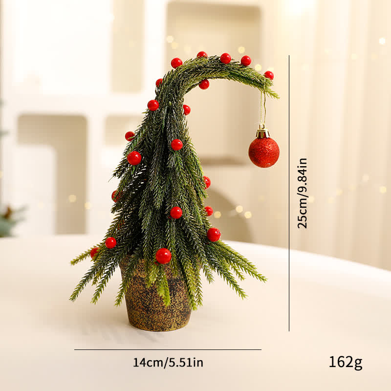 Christmas Tree Potted Home Decoration  - Green & Red - 2PCS - 5.51" x 9.84" - image 10