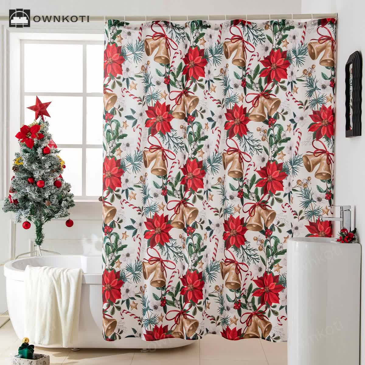 Christmas Motif Anti-mildew Shower Curtain