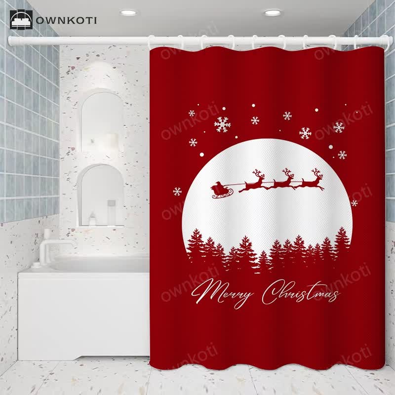 Christmas Holiday Party Anti-mildew Shower Curtain