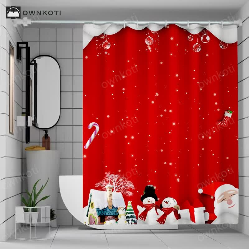 Christmas Holiday Party Anti-mildew Shower Curtain