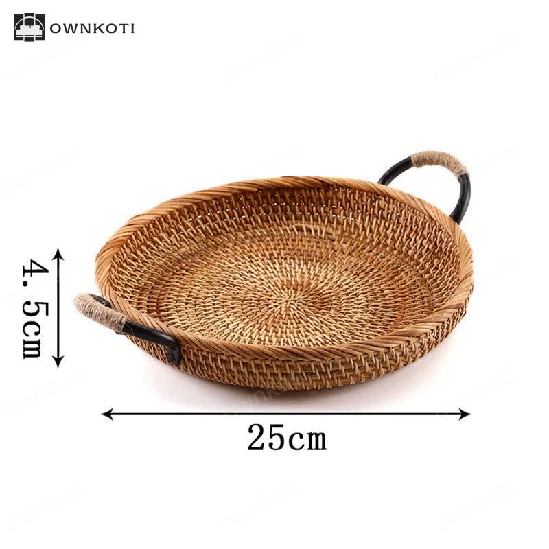 Rattan Woven Desktop Snack Storage Basket