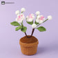 Crocheted Plum Blossom Potted Desktop Ornament