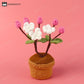 Crocheted Plum Blossom Potted Desktop Ornament