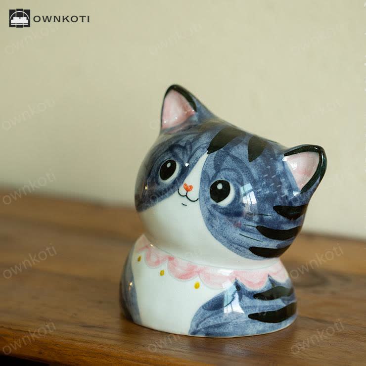 Cute Cat Creative Hand-painted Ceramic Vase