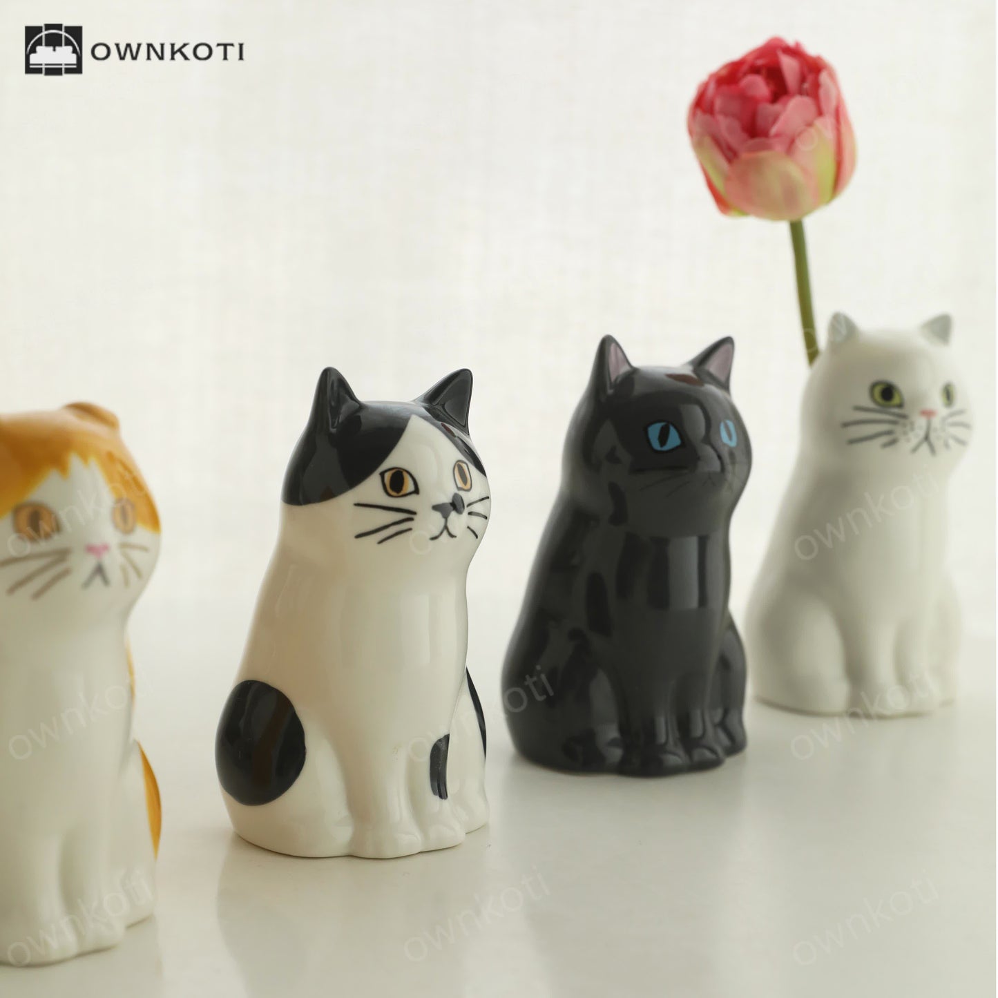 Hand-painted Cat Ceramic Vase Pen Holder