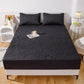 Waterproof Solid Color Quilted Fitted Sheet - Black - 2pcs Pillowcases - 19" x 29" - image 10