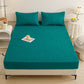 Waterproof Solid Color Quilted Fitted Sheet - Dark Green - 2pcs Pillowcases - 19" x 29" - image 11