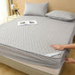 Waterproof Simple Solid Color Fitted Sheet - Gray - 2pcs Pillowcases - 19" x 29" - image 2