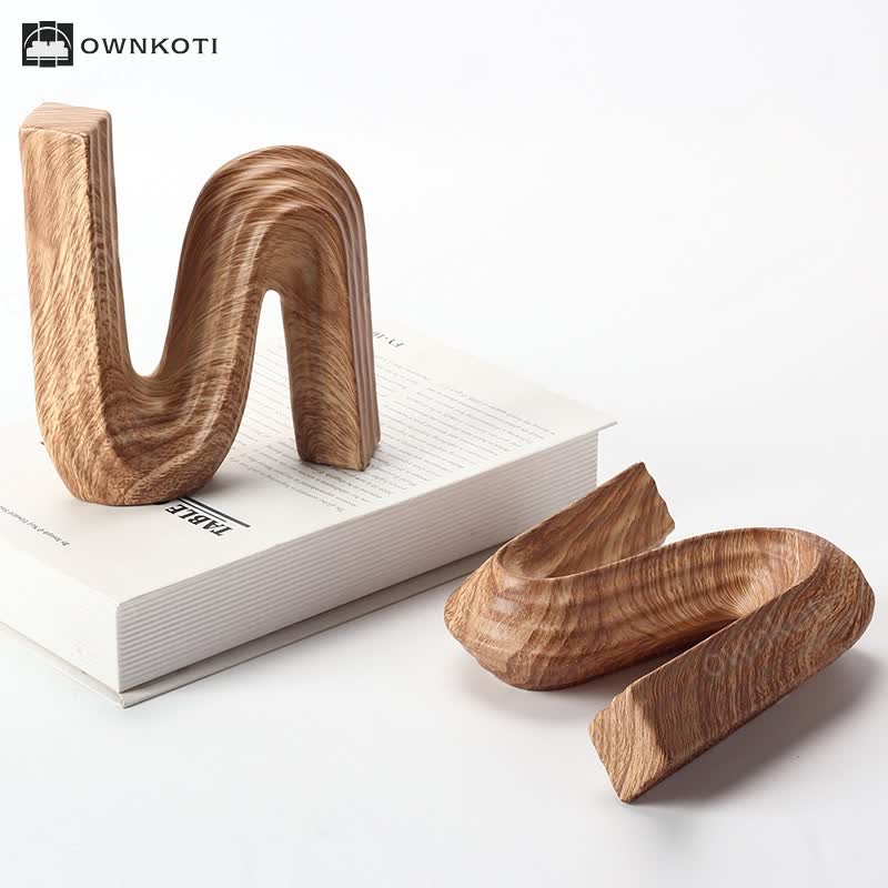 Minimalist Letter " N" Wood Grain Home Decoration