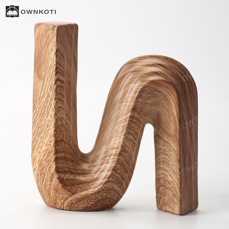 Minimalist Letter " N" Wood Grain Home Decoration