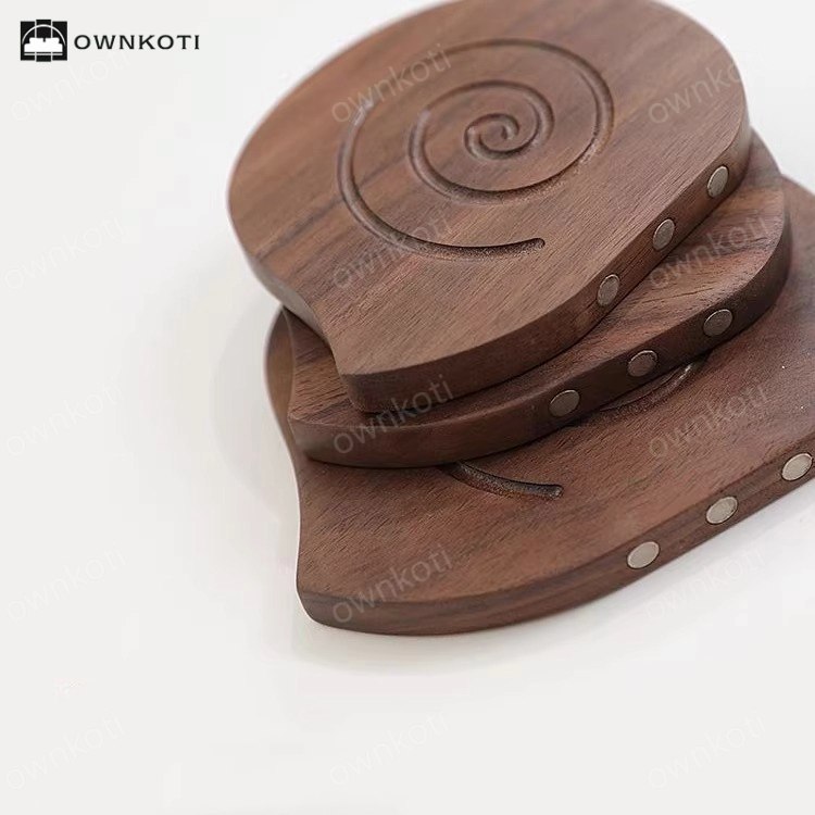 Solid Wood Creative Snail Shape Coaster