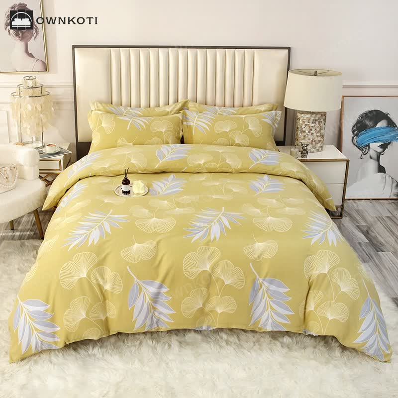 Rosemary Ginkgo Leaf Cotton Bedding Set (4PCS)