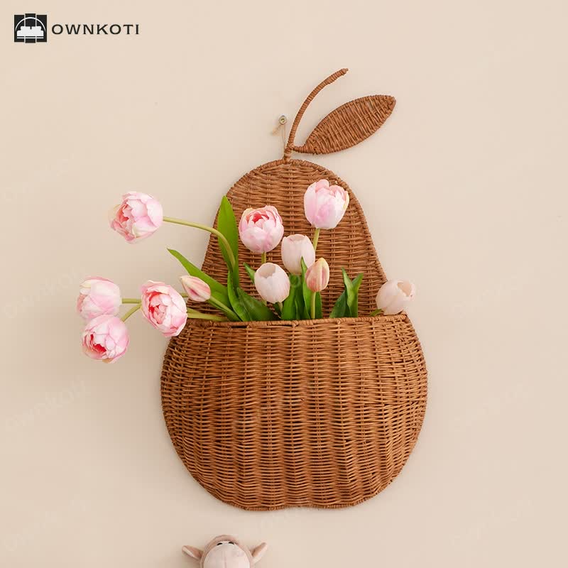 Rattan Woven Fruit Shaped Wall Basket