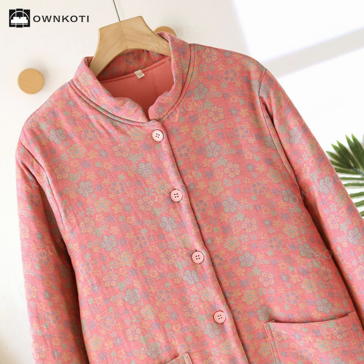 Button-down Pastoral Pure Cotton Pajama Top