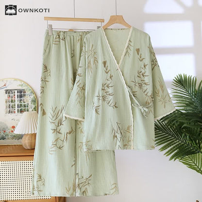 Cotton Gauze Rural Bamboo Nightwear Set