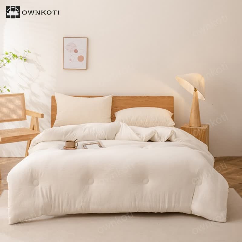 Solid Color Soft Reversible Comforter