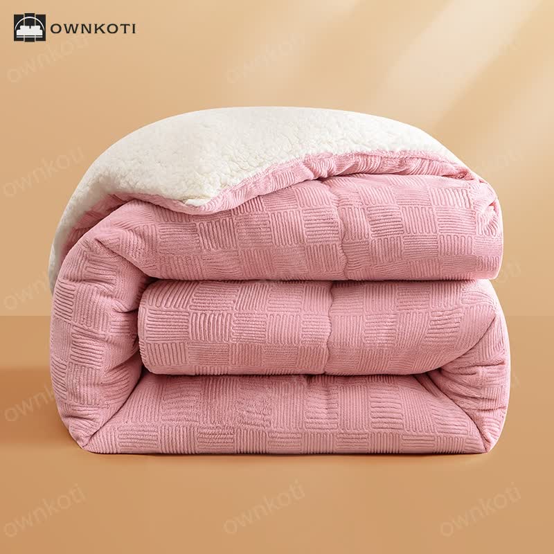 Thick Warm Plush Fleece Blanket with Comforter