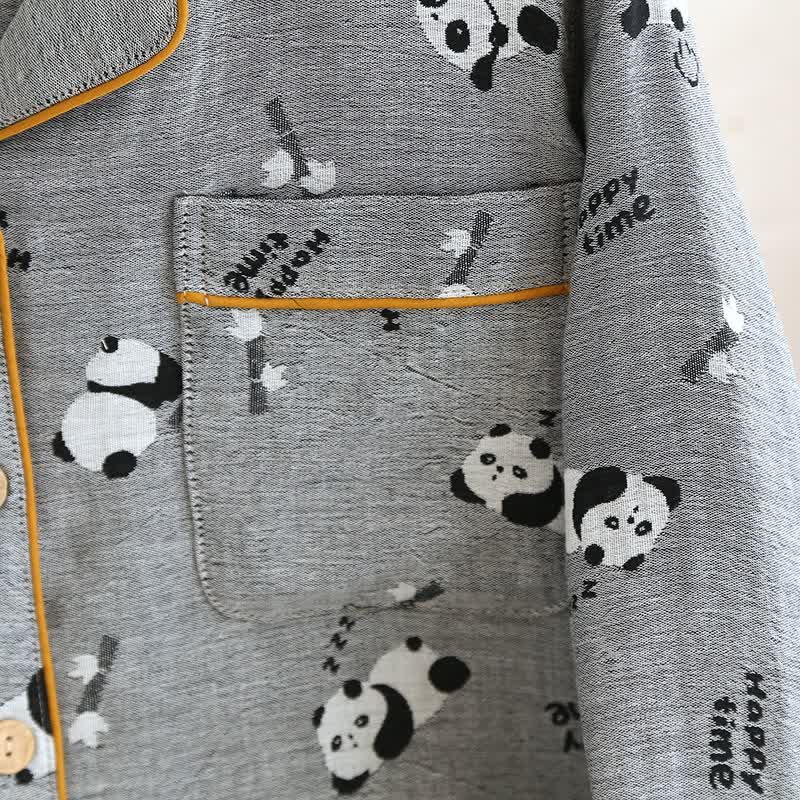 Cute Panda Couple Cotton Pajama Set - image 5