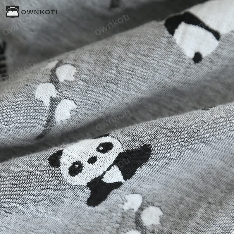 Cute Panda Couple Cotton Pajama Set