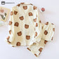 Cotton Gauze Bear Print Pajama Set