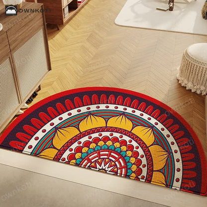 Retro Style Semi-circular Anti-slip Floor Mat