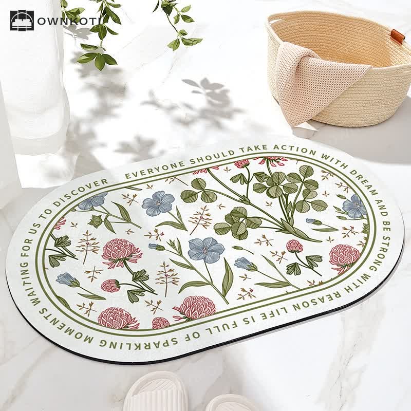 Anti-slip Refresh Floral Bath Mat