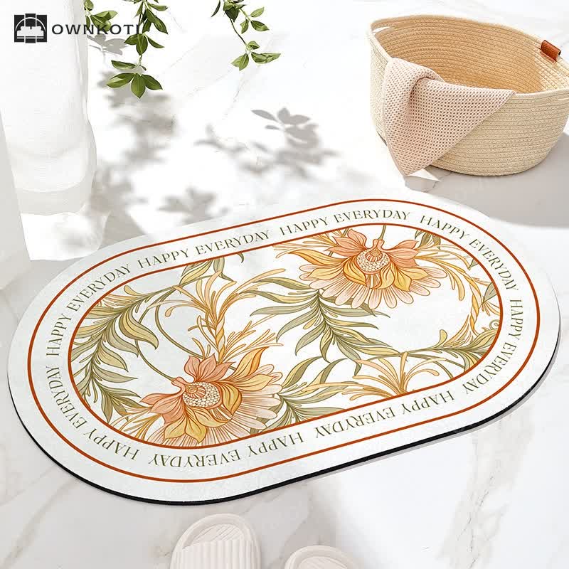 Anti-slip Refresh Floral Bath Mat