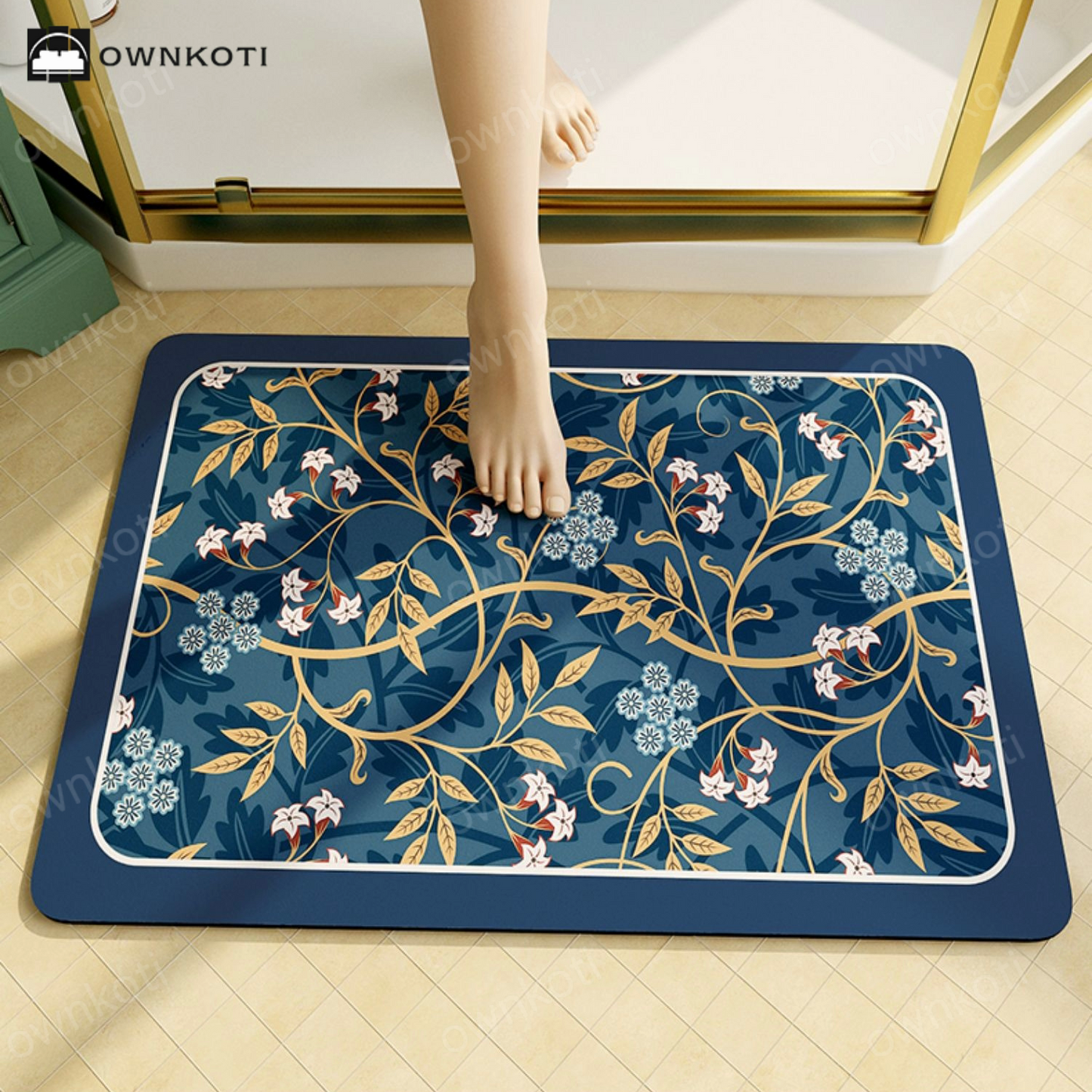 Vintage Floral Diatom Mud Floor Mat