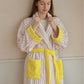 Pure Cotton Colorblock Striped Bathrobe