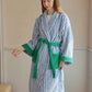 Pure Cotton Colorblock Striped Bathrobe