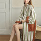 Pure Cotton Simple Striped Bathrobe