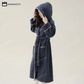 Warm Fleece Hooded Long Bathrobe