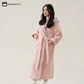 Warm Fleece Hooded Long Bathrobe