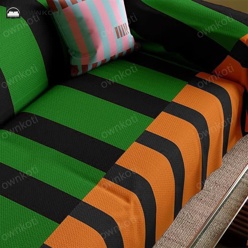 Vintage Striped Soft Sofa Cover