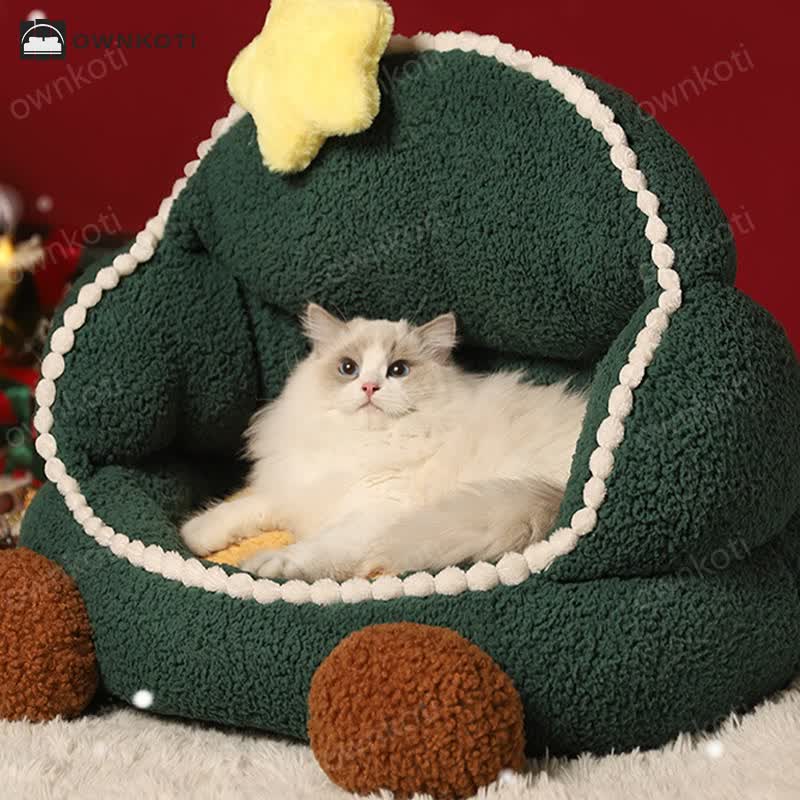 Christmas Tree Soft Fleece Pet Bed