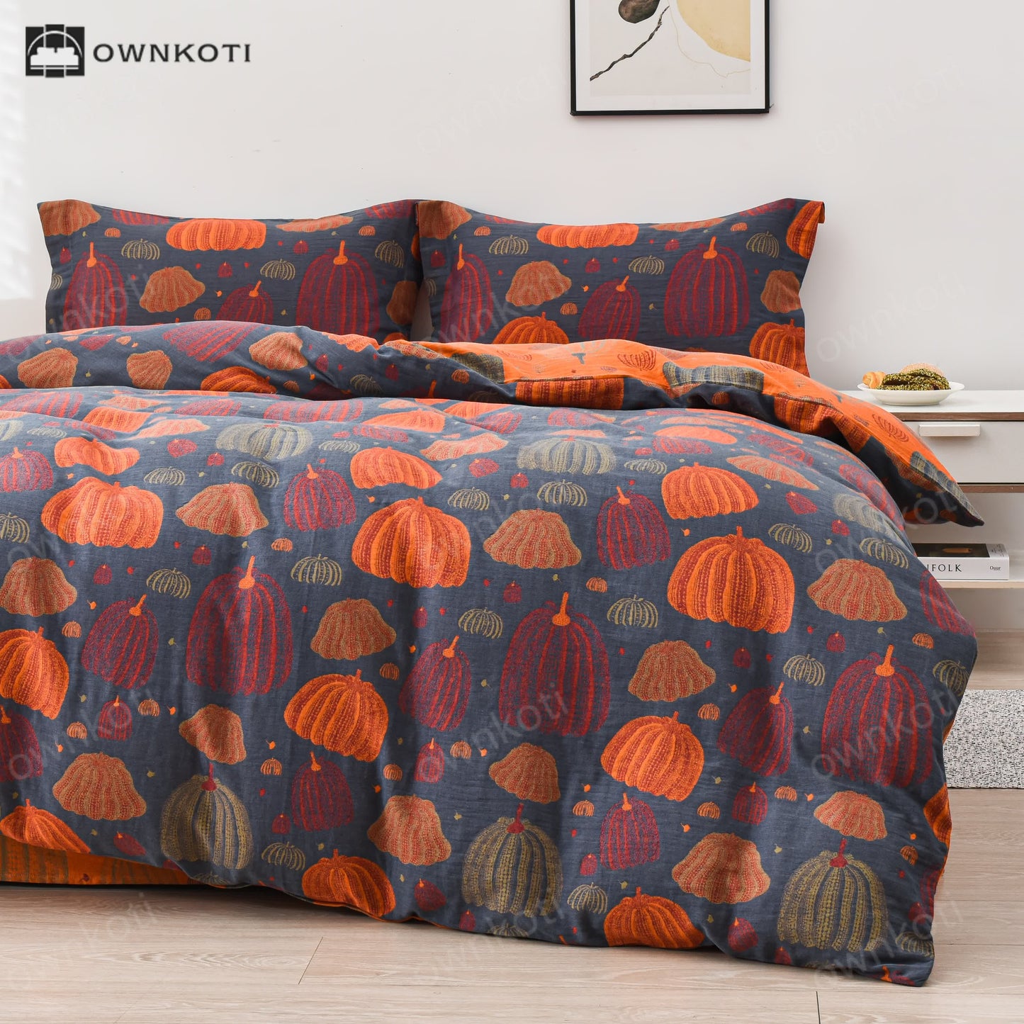 Pumpkin Cotton Gauze Bedding Set (4PCS)