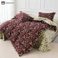 Reversible Cotton Gauze Rose Bedding Set (4PCS)