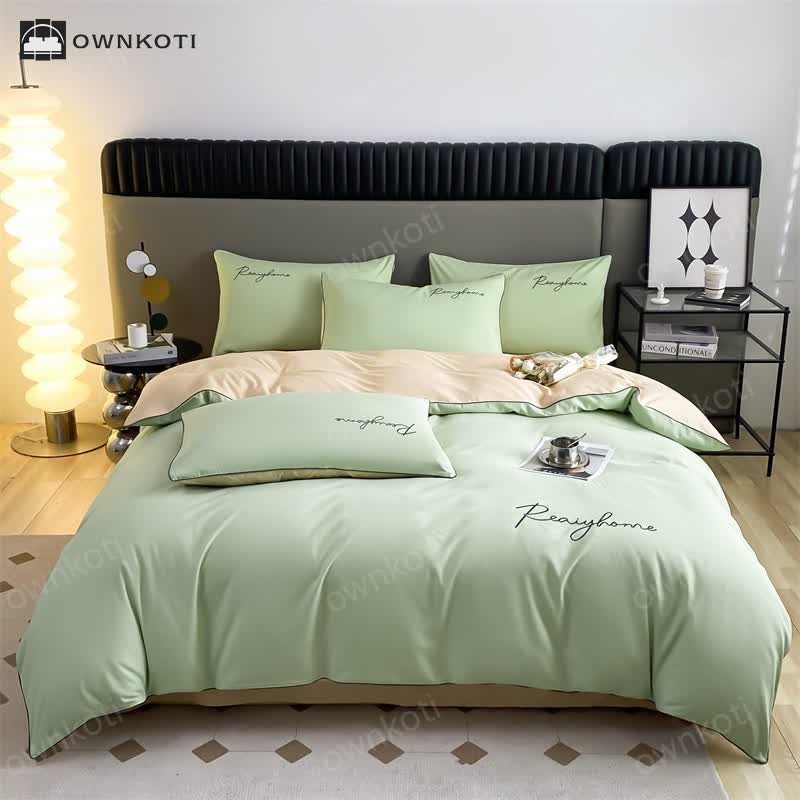 Simple Breathable Duvet Cover Bedding Set (4PCS)