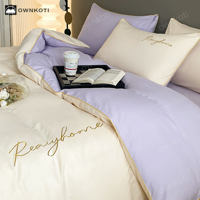 Simple Breathable Duvet Cover Bedding Set (4PCS)