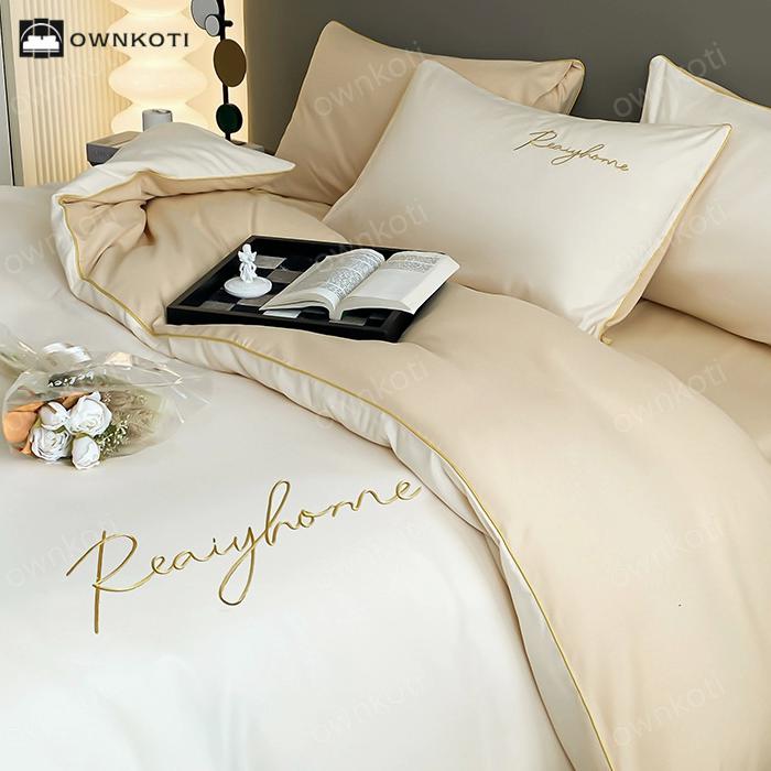 Simple Breathable Duvet Cover Bedding Set (4PCS)