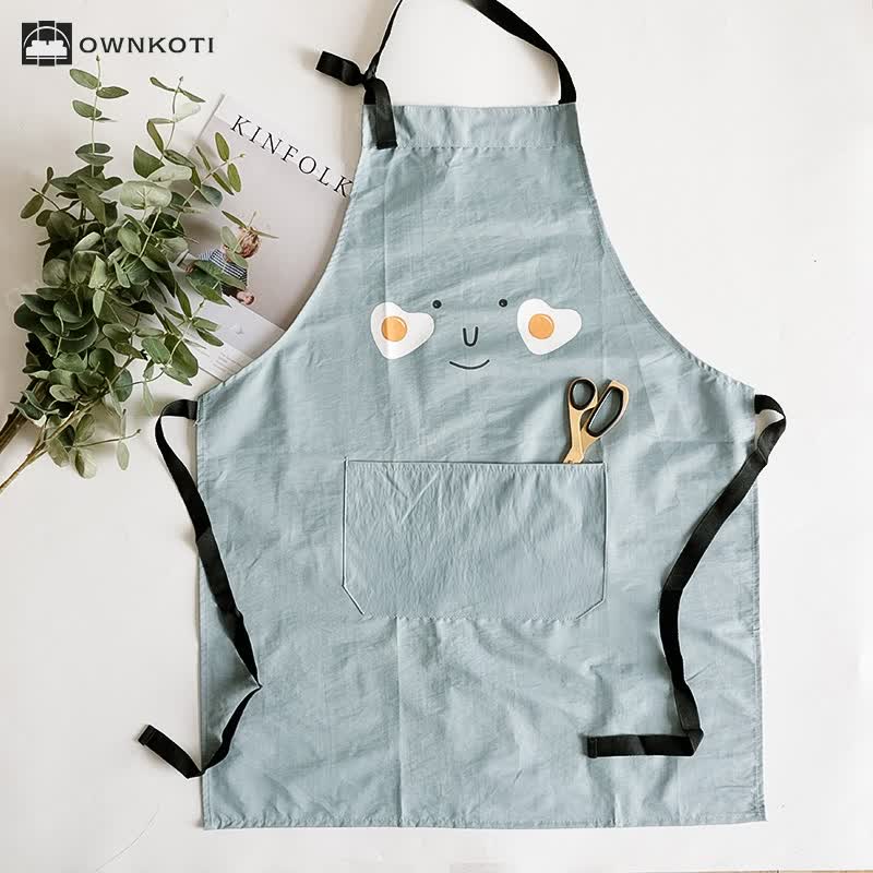 Fried Egg Smile Waterproof Parent-child Apron