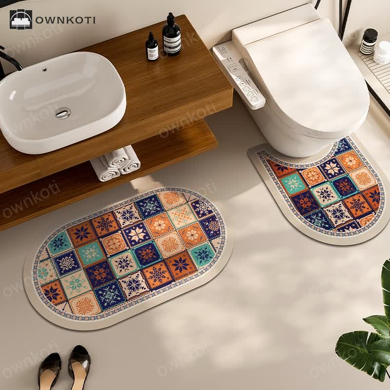 Vintage Water-absorbent Diatom Mud Bath Rug