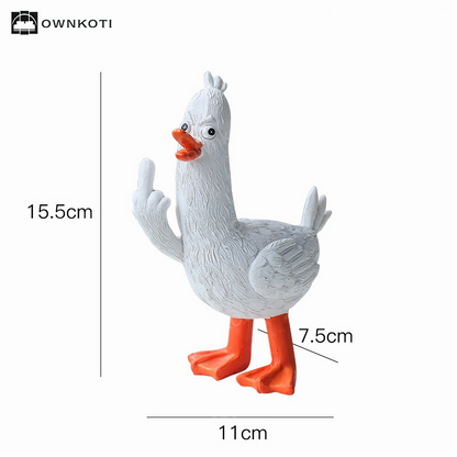 Funny Middle Finger Duck Resin Ornament