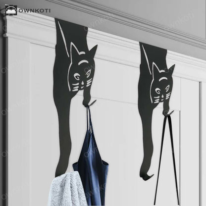 Black Cat Over The Door Hooks Hanger