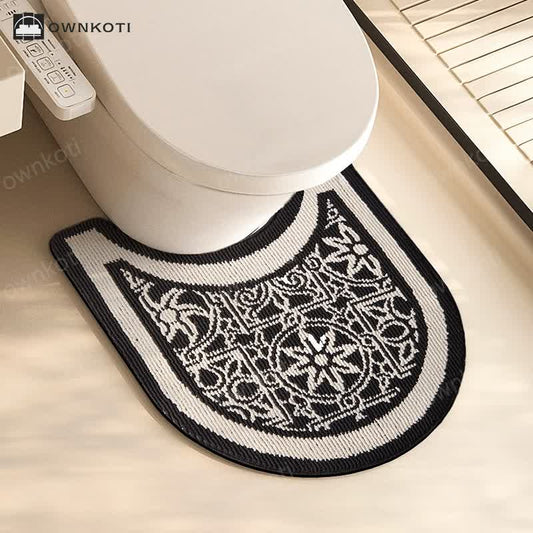 Non-Slip Plush U-Shaped Toilet Rug