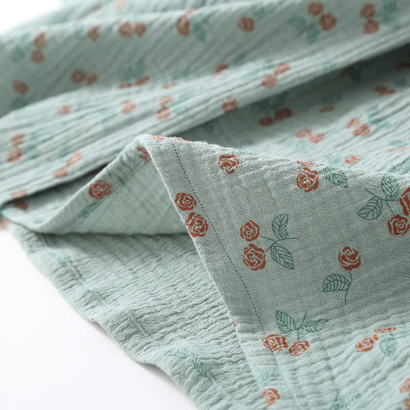 Kimono Rural Rose Cotton Gauze Pajama Set